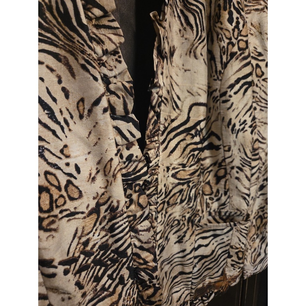 chicos size 1 ,100% Silk Animal Print Open Jacket, Workwear, Vacation, Dinner... - Picture 2 of 6